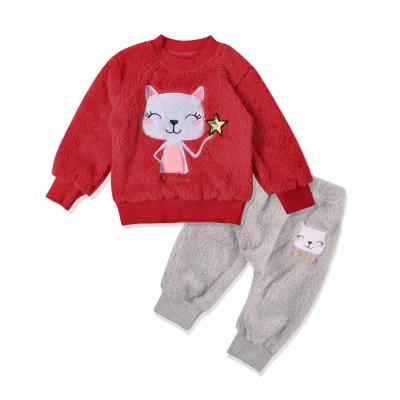 China Super Quality Baby Newborn Winter Anti-Shrink Clothes Suit Coral Fleece Warm Baby Clothes for sale