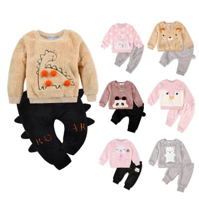 China Anti-Shrinkage Kids Clothes Kids Clothes Set Flannel And Pants Baby Clothes Suit Boys Clothes Lovely Kids Teen Set for sale