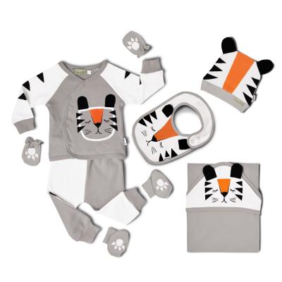 China Wholesale Antibacterial Tiger Cool Warmth Baby Boy Kids Cotton Comfortable Baby Clothes Sets For Newborn Gift for sale