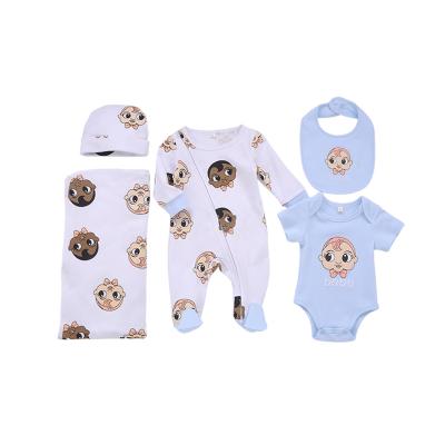 China Long Sleeve Petelulu Custom All Over Print Footie Infantil Newborn Baby Clothing Set for sale