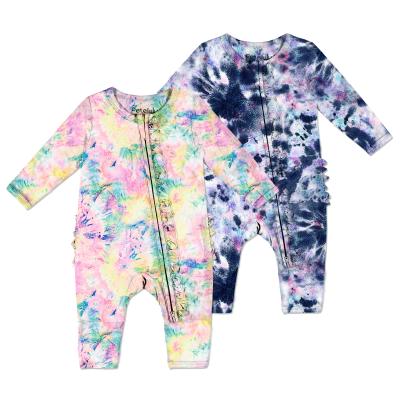 China Regular Warm Bamboo Tie Dye Baby Romper Long Sleeve Clothing Kids Fiber Custom Sale Clothing for sale