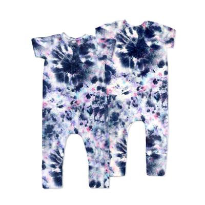 China Baby Bamboo Fiber Tie Dye Regular Knitting Colorful Knitting Sleeveless Romper for sale