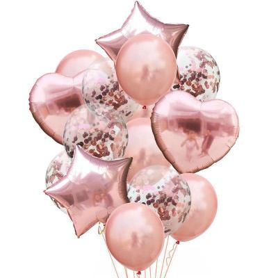 China Modern Thickened Confetti Happy Birthday Wedding Party Latex Balloon Decoration Set Balloons Foil for sale