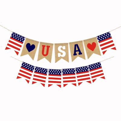 China Modern USA Banner Scrolls Independent Day Flag Banner for American Independence Day Party Decoration for sale