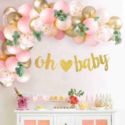 China Modern Baby Pink Confetti Balloon Chain Set Garland Arch Kit for Wedding Baby Shower Decorations for sale