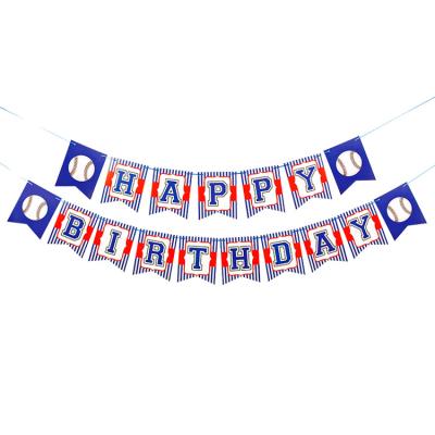 China Festival Decoration Factory Wholesale Exquisite Banner Theme Birthday Party Decoration Colorful Flag Pull Happy Birthday Banner for sale