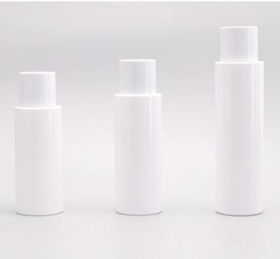 China Personal Care Pack Plastic Blank 100ml Cylinder Round Bottle With Single Wall White Screw Lid for sale