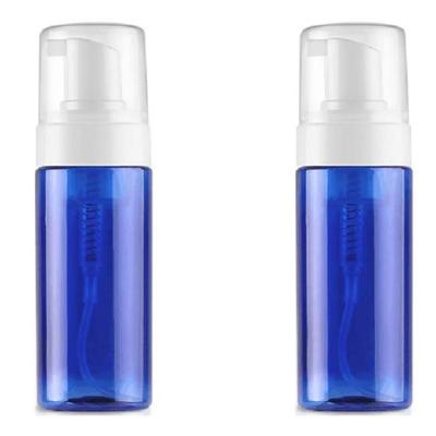 China 3.3oz Foam Cosmetic Empty Blue Plastic Bottles Foam Dispenser Pump Bottles For Hand Soap Bottles 100ml for sale