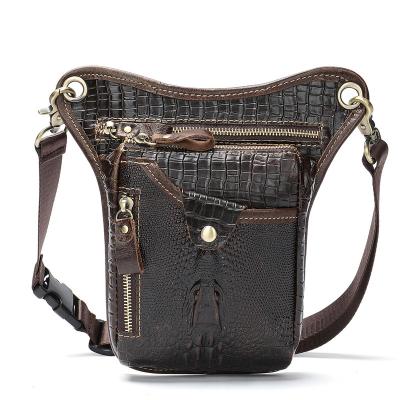 China High Quality Anti-theft Designer Sport Waist Bag Leg Bag Motorcycle Genuine Leather Running Bag For Men for sale