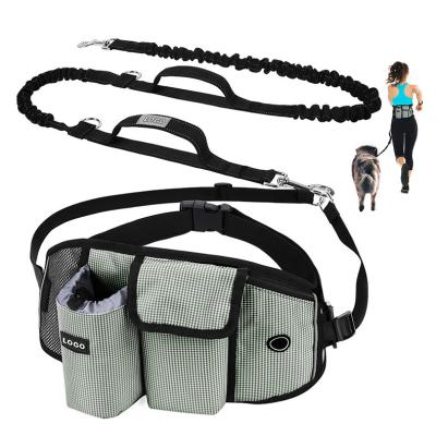 China Waterproof Outdoor Multifunctional Running Pockets Pull Out Dog Leash With Belt Pet Waist Pack Sports Waist Pack Walking Training Bag for sale