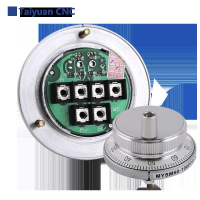 China Aubalasti CNC Handwheel 5V 60mm Pulse 100PPR Hand Generator Solid Wheel Pulser Handwheel Electronic 4pins 6pins Rotary Encoder for sale