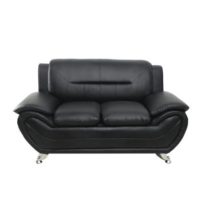 China Black PU Leather Sofa Sofa Modern Living Room Leather Vintage Furniture Convertible Loveseat Upholstery for sale