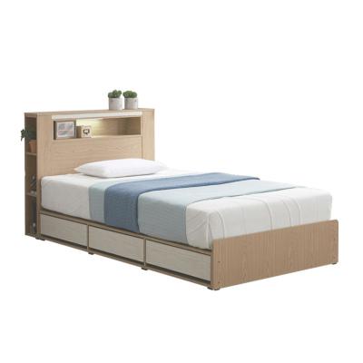 China Modern Single Size Wooden Bed With Storage Drawer Storage Korea Wood Bed For Kid USB Bed Korean Bed With Drawers for sale