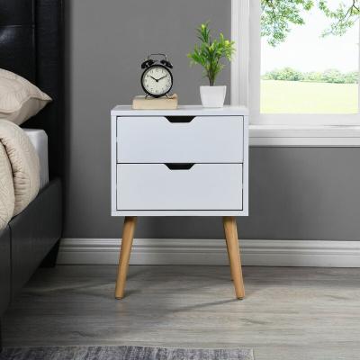 China Adjustable Nordic modern design bedroom furniture nightstand simple wooden nightstand (height) for sale