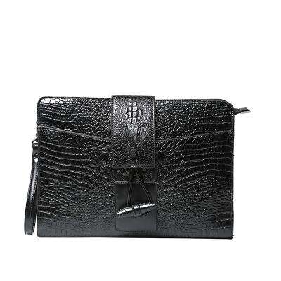 China Fashion \Comfortable 2022 Leather Crocodile\Goods PU Embossed Pattern Fashionable Messenger Men Wristlet Clutch Bag For Wallet Small Purse Wholesale for sale