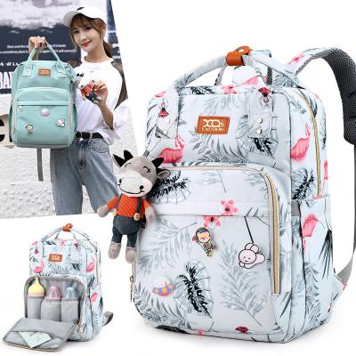 China Awesome Anti-theft Travel Increasing Baby Floral Diaper Mummy Backpack Function Diaper Purchasing Maternity Bag for sale