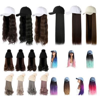 China Baseball Cap Silky Straight Wig Caps Wig Women Synthetic Wave Hair Straight Wave Curly Wig Caps For Black Women for sale