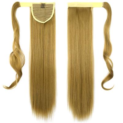 China CLIP Clip In Ponytail Extension Wrap Around Pony Tail Hair 24 Inch 100g Long Straight Synthetic Wig Ponytail for sale