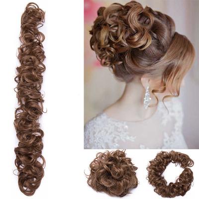 China Q5 Curly Winding Ponytail Updo Hair Bundle Scrunchie Pad Synthetic Wig Bun Elastic Band Extension Wig for sale