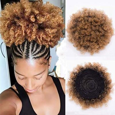 China Afro Short Pony Tail Eco-Friendly Afro Soft Curly Drawstring Puff Top Bun Hair Clip In On Synthetic Hair Piece Hair Extensions for sale