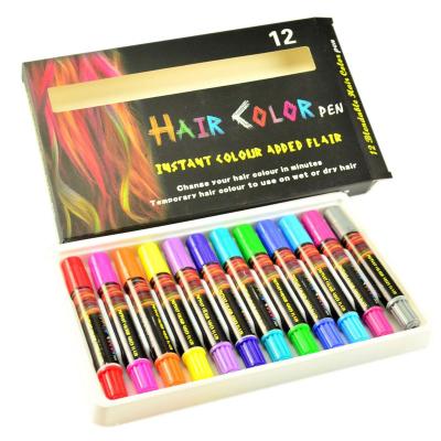 China 12pcs Hair Chalk Pens Gift For Children Color Temporary Good Quality Hair Dye For Adults Hair Chalk 12 Colors Hair Chalk for sale