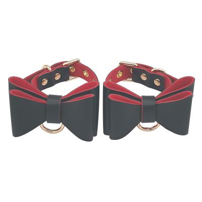 China Hot Selling High Pleasure Adult Sex Fetish Black And Red Leather Adult Game Props Jockstraps For Couples Sex Games for sale