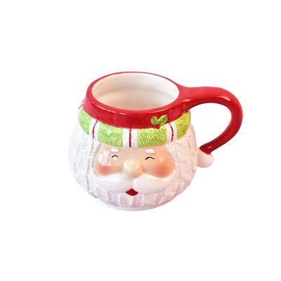 China Santa Claus Mug Cup Cartoon Cute Santa Claus Mug Cup Child New Year Gift Cute Viable Ceramic Coffee Mug Drinking Home Supplies Decor Mugs for sale