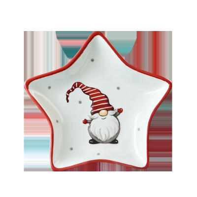 China Bonwill Three SantC Five Christmas Star Viable Nordic Ceramic Dishes And Dishes for sale