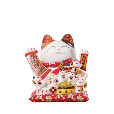 China China 11 inch Lucky Cat with 6 Mini Cats Holding 