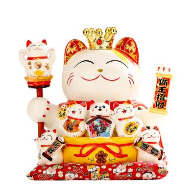 China China BONWILL Lucky Cats 9 Inch 11 Inch Cat King with 5 Mini Cats for sale