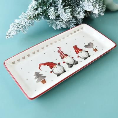 China Bonwill Christmas Ceramic Plate Art Dish Restaurant Folk Dishes for sale