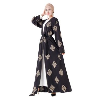 China Middle East Arab Women Fashion Party Maxi Dress Dubai Turkish Women Embroidery Kimono Casual Dress Xk225 for sale