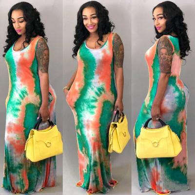 China Fashion Tie Dye Anti-Static Women Dresses 2020 Casual Dresses Women Bohemian Dress for sale