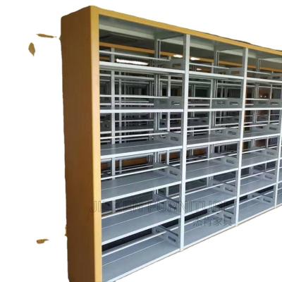 China Modern Used School Furniture 2 sides Shelves Racks Shelving Library Bookshelf for sale