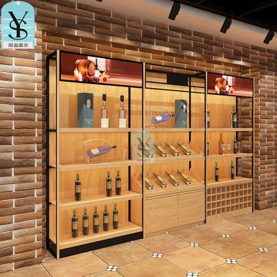 China Single-sided popular supermarket gondola shelving shelves metal retail grocery wall display wine racks for store for sale