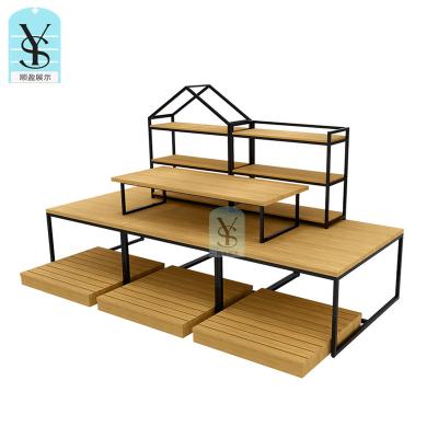 China Single-sided factory price New  wooden supermarket shelf for store foods in retail shop gondola for sale