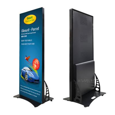 China Indoor AOWE Commercial Indoor Outdoor P1.8 P2.5 Floor Stand Portable LED Screen Poster LED Digital Display Poster For Advertising for sale