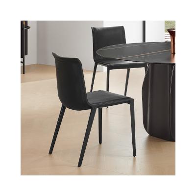 China High Back Simple Design Upholstered Restaurant Leather Dining Chair for sale