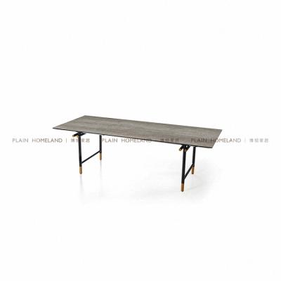 China Metal Marble Top Modern Wooden Top Frame Table Furniture Living Room Wooden Dining Table for sale