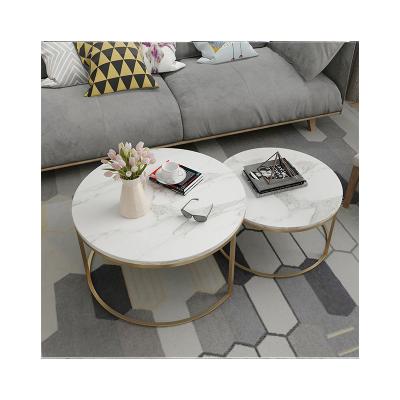 China Italian light luxury stone simple living room tea table extendable round marble table for sale