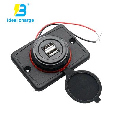 China Cell Phone RV Boat Bus Use Installation Car Charger 12v USB Power Supply Smart Dual Port 3.1A for sale