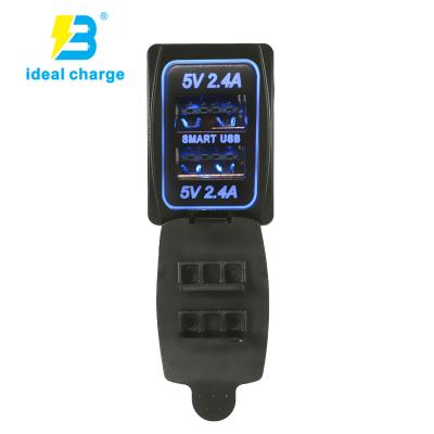 China Charger For Mobile Phone Dongguan Ideal-Charging USB Car Charger Dual Socket 4.8A Fast Charger For Toyota Camry for sale