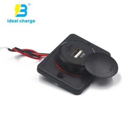 China Built-in ABS QC3.0 Car 12V USB Charger Port Holder Fast Charging USB Socket for sale