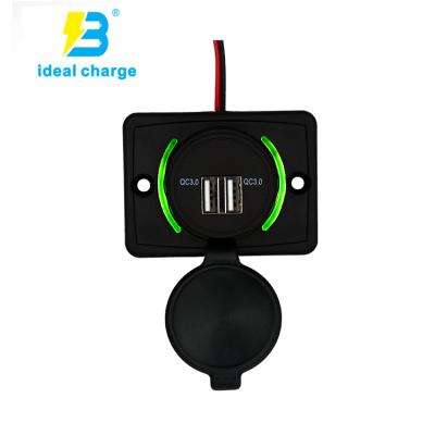 China Custom wholesale nylon plastic dual port usb car charger for qc3.0 bus usb car charger for sale