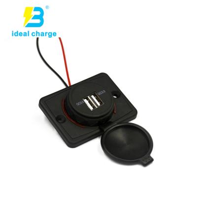 China Bus Accessories Electric Car Nylon Charger Dual 2 x QC3.0 Seat Charger Plug for sale