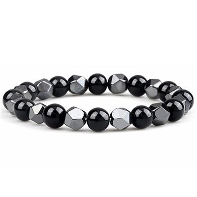 China Vintage Bangle Fashion Bracelet Natural Stone Hematite Simple Woven Beaded Bracelet For Women for sale