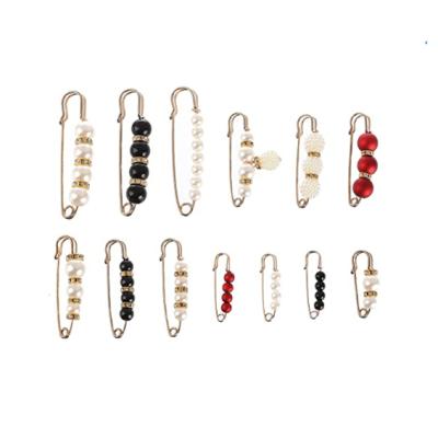 China Daily Lifestyle Pearl Brooch Pins Sweater Shawl Pins Safety Pins For Women Girls Apparel Dress Up Accessories for sale