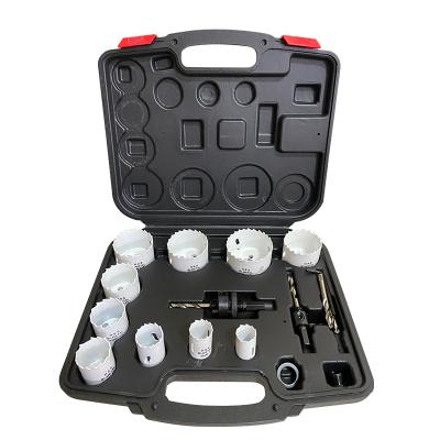 China 15 Piece PIPE Hole Saw Set For Pipe Cutting Machine A2 A4 Two Post Two Drill Bit for sale