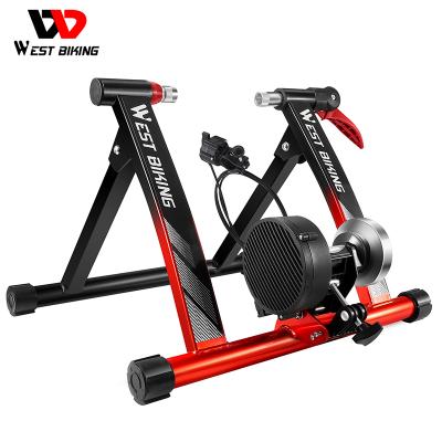 China Durable WEST BIKING Magnetic Foldable Bike Stationary Bicycle Cycling Turbo Trainer Fluid Resistance Indoor Bike Home Trainer for sale