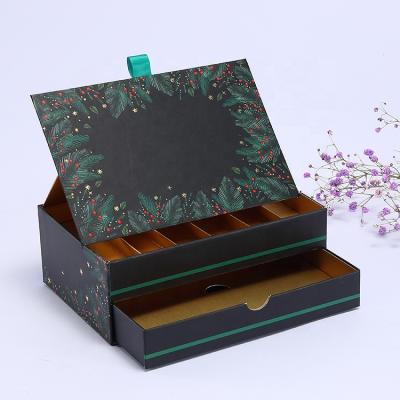 China Recyclable Luxury customized cardboard gift slide chocolate box with drawer packaging with ribbon for sale